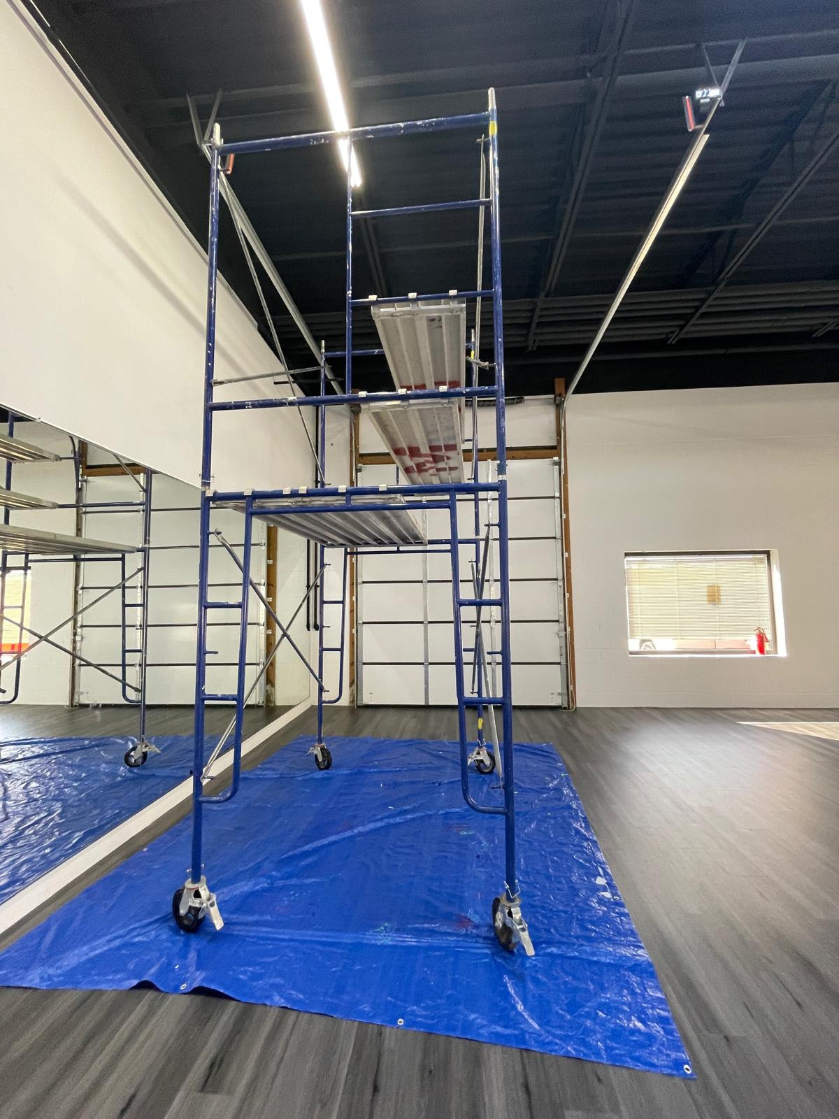 Interior scaffolding erected for elevated project access